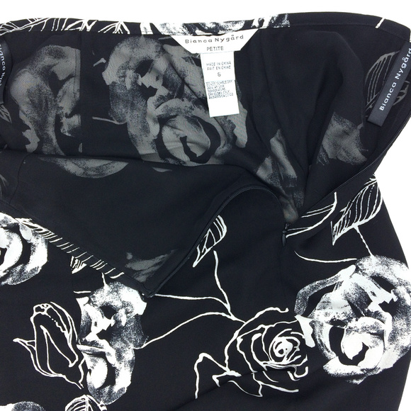 Bianca Nygard Black White Floral Petal Skirt 6P - Picture 5 of 5